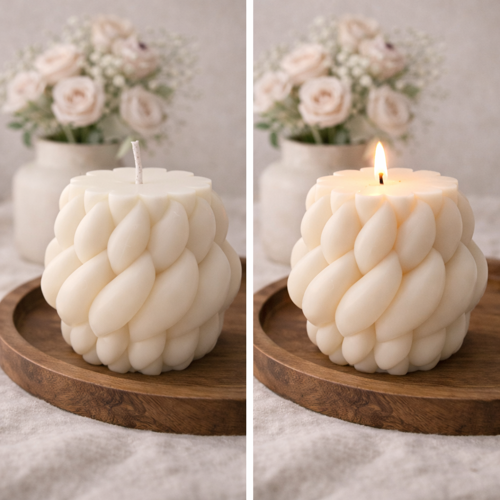 Gevlochten Bolvormige Kaars